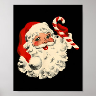 Poster Vintage Noël Père Noël Face Drôle Vieux Fashi
