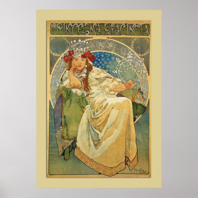 Poster vintage Nouveau Mucha Princesse (Devant)