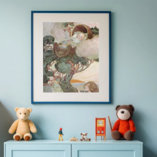 Poster Vintage Nursery Rhyme Rock a Bye Baby