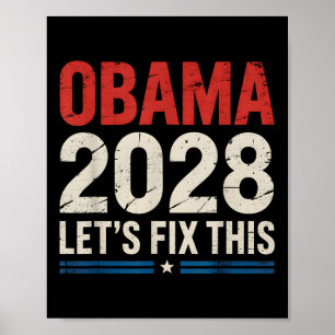 Poster Vintage Obama 2028 Un drôle d'élection politique p