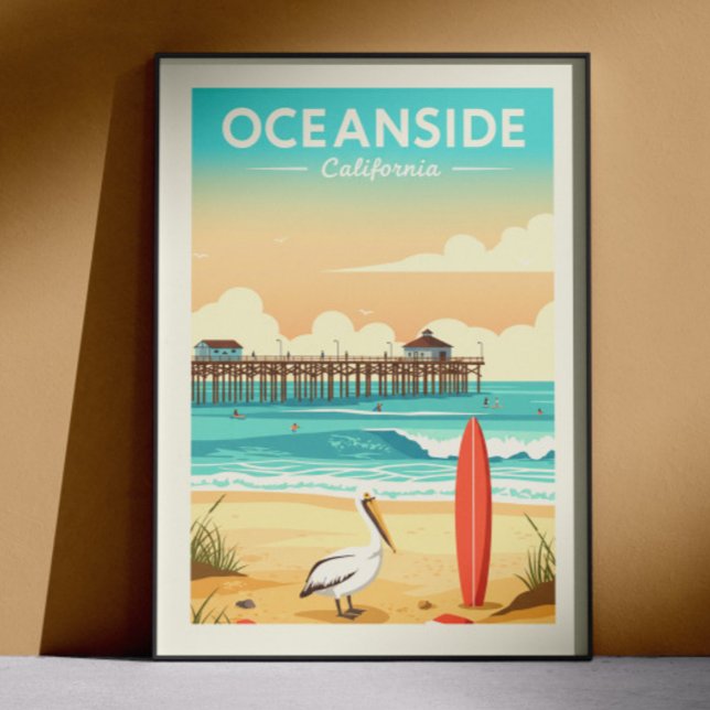 Poster Vintage Oceanside California (Créateur téléchargé)