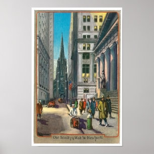 Poster Vintage Old Trininty & Wall Street