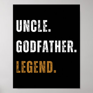 Poster Vintage oncle Parrain Légende Drôle Nouveau Oncle