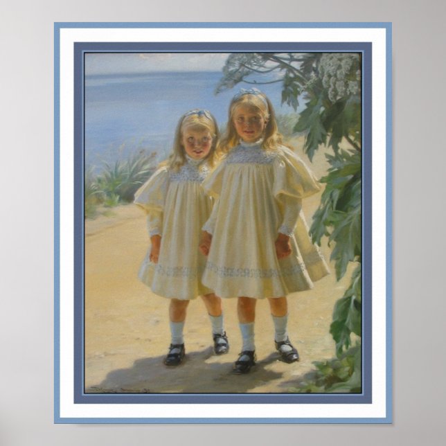 Poster Vintage P S Krøyer 1897 Døtrene Benzon (Devant)