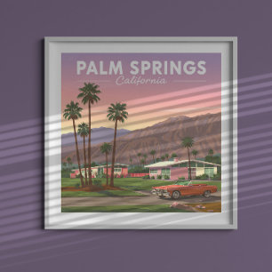 Poster Vintage Palm Springs Californie