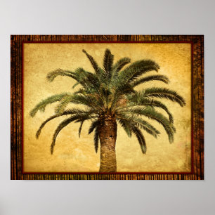 Poster Vintage Palm Tree - Tropical Customized Template
