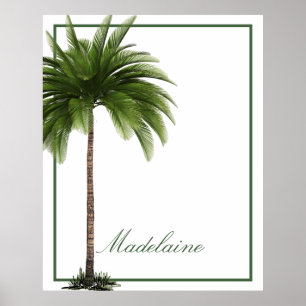 Poster Vintage Palm Tree Tropical Élégant Personnel