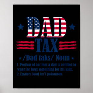 Poster Vintage papa Définition de l'impôt Hommes Drôle Fê