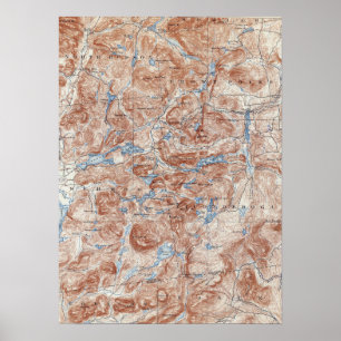 Poster Vintage Paradox Lake New York Carte topographique