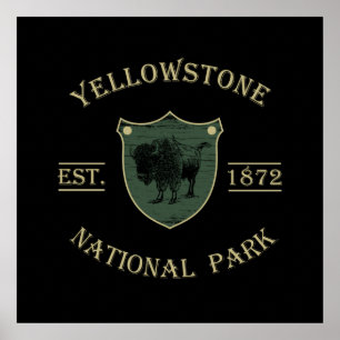 Poster Vintage Parc national de Yellowstone