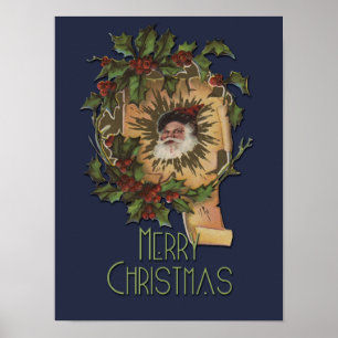 Poster Vintage Père Noël Christmas Jolly