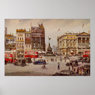 Poster Vintage Piccadilly Circus Londres