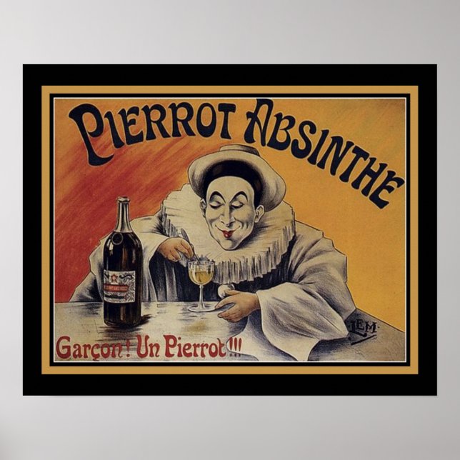 Poster Vintage Pierrot-Absinthe (Devant)