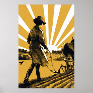 Poster vintage Plow Girl Print