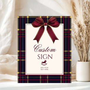 Poster Vintage Polo Rocking Horse Vin rouge Plaid Custom