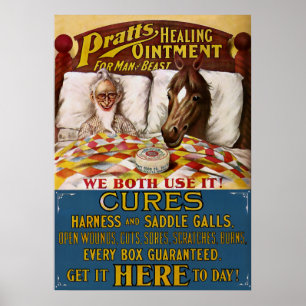Poster Vintage Pratts Healing Ointment Advertisement Art