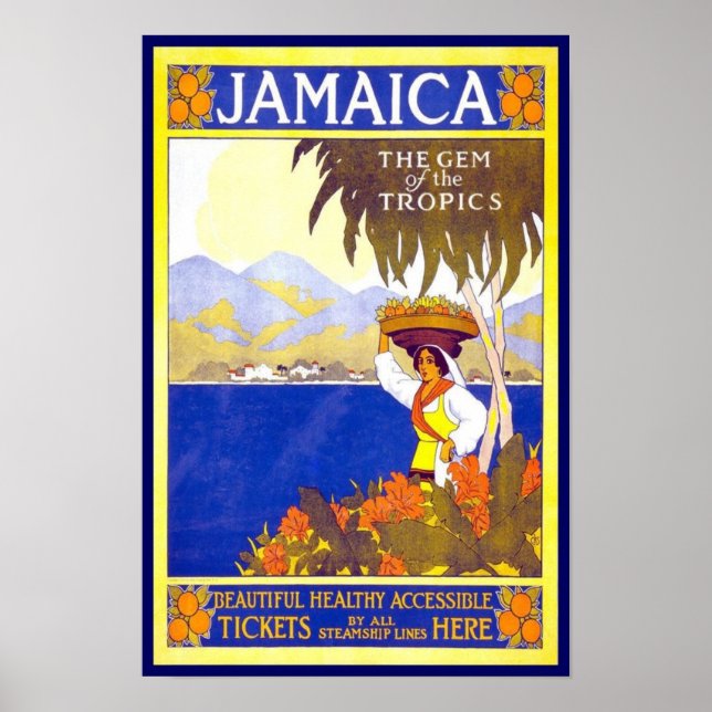 Poster vintage Print Jamaïque (Devant)