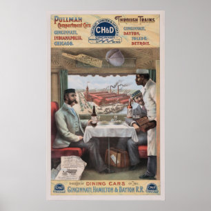 Poster Vintage Pullman train cars