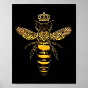 Poster Vintage Queen Bee Jour des terres Nature Amour Sau