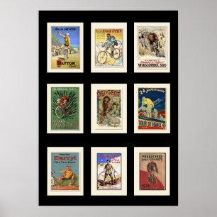 Poster Vintage-Radfahr-Postkartensammlung 2