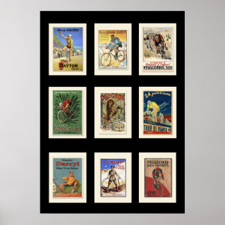 Poster Vintage-Radfahr-Postkartensammlung 2