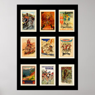 Poster Vintage-Radfahrrückseiten Sammlung 6