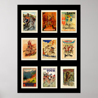 Poster Vintage-Radfahrrückseiten Sammlung 6