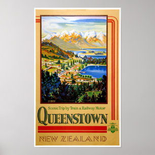 Poster vintage reconstitué par Queenstown de la