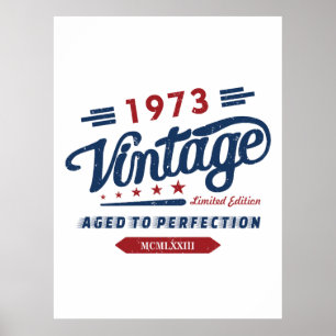 Poster Vintage Retro 1973 Limited Edition Cadeau d'annive