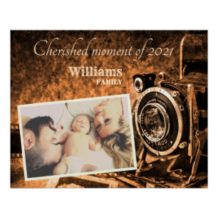 Poster Vintage retro classique caméra rustique famille pe