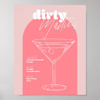 Vintage Retro Inspiré Dirty Martini Recette rose a
