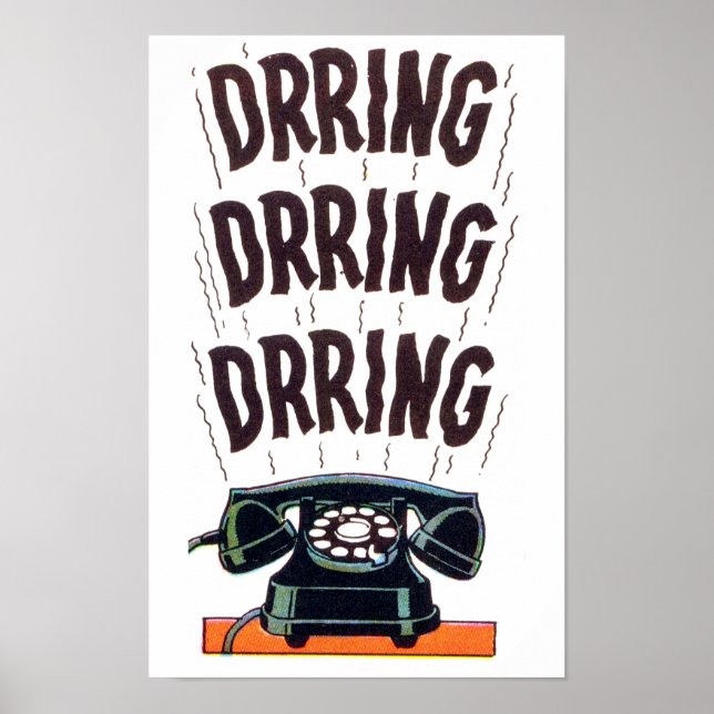 Poster Vintage Retro Vieux Téléphone Classique (Devant)