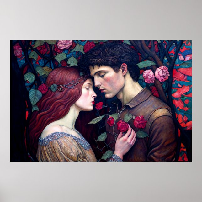 Poster Vintage Romance amoureux couple (Devant)