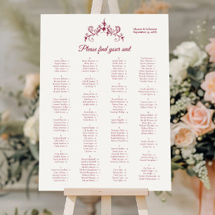 Poster Vintage Romance Bourgogne Siège Alphabétique