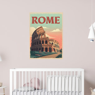 Poster vintage Rome Travel - Retro Colisée Wall
