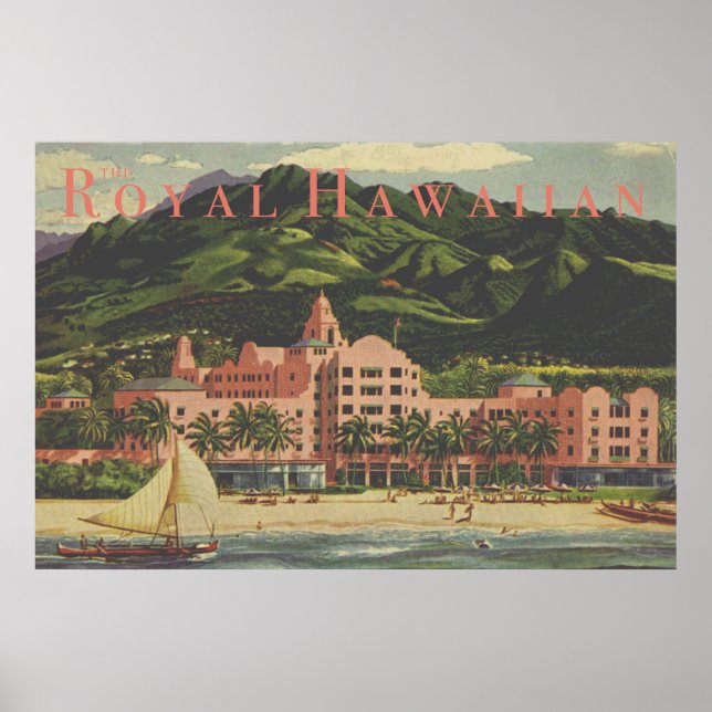 Poster vintage Royal Hawaiian Travel (Devant)