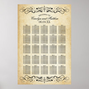 Poster Vintage Rustic Black Flourish Mariage