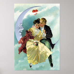 Poster Vintage Saint Valentin Amour et romance victoriens