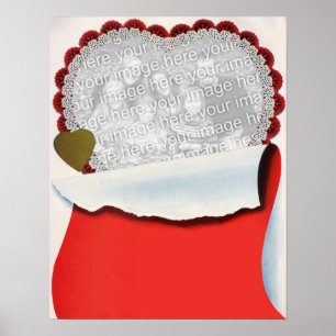 Poster Vintage Saint Valentin Nouveaux mariés Amour et Ro