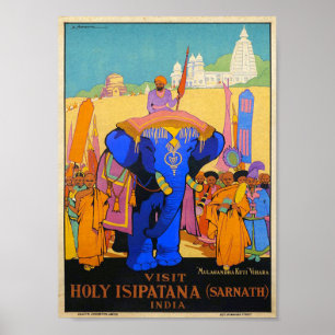 Poster Vintage Sainte Isipatana Inde Dorothy Newsom Voyag