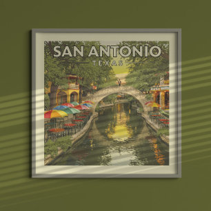 Poster Vintage San Antonio Texas