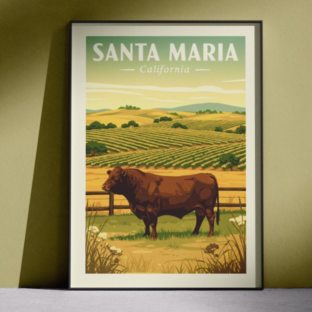 Poster Vintage Santa Maria California (Créateur téléchargé)