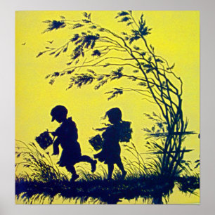 Poster vintage Silhouette enfant