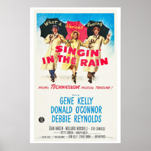 Poster Vintage Singin dans le film de la pluie