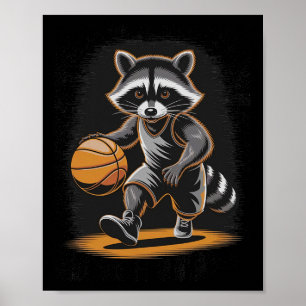 Poster Vintage Sketll Raton laveur Talk Shoot Slam Game D