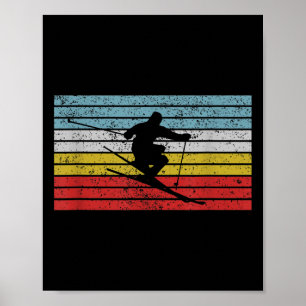 Poster Vintage Ski Sports Design Skier Jumping