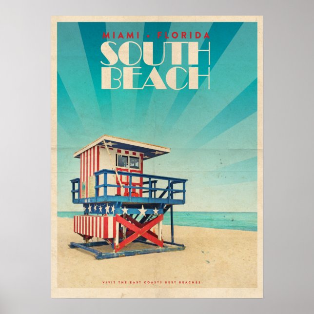 Poster Vintage South Beach (Devant)