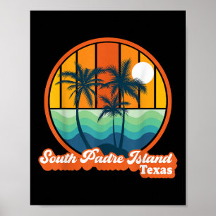 Poster Vintage South Padre Island Texas Summer 90s Beach