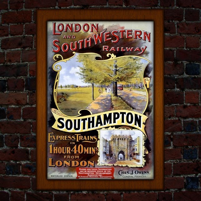 Poster Vintage Southampton Train Travel Advertising  (Créateur téléchargé)