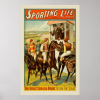 Poster vintage sportif de course à cheval